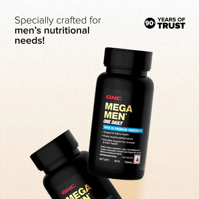 GNC Mega Men One Daily Multivitamin Improves Energy, Immunity & Overall Health
