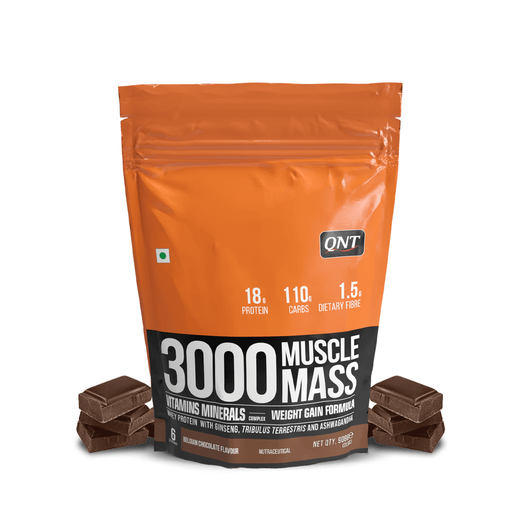 QNT | MUSCLE MASS 3000 WEIGHT GAINER | BELGIAN CHOCOLATE