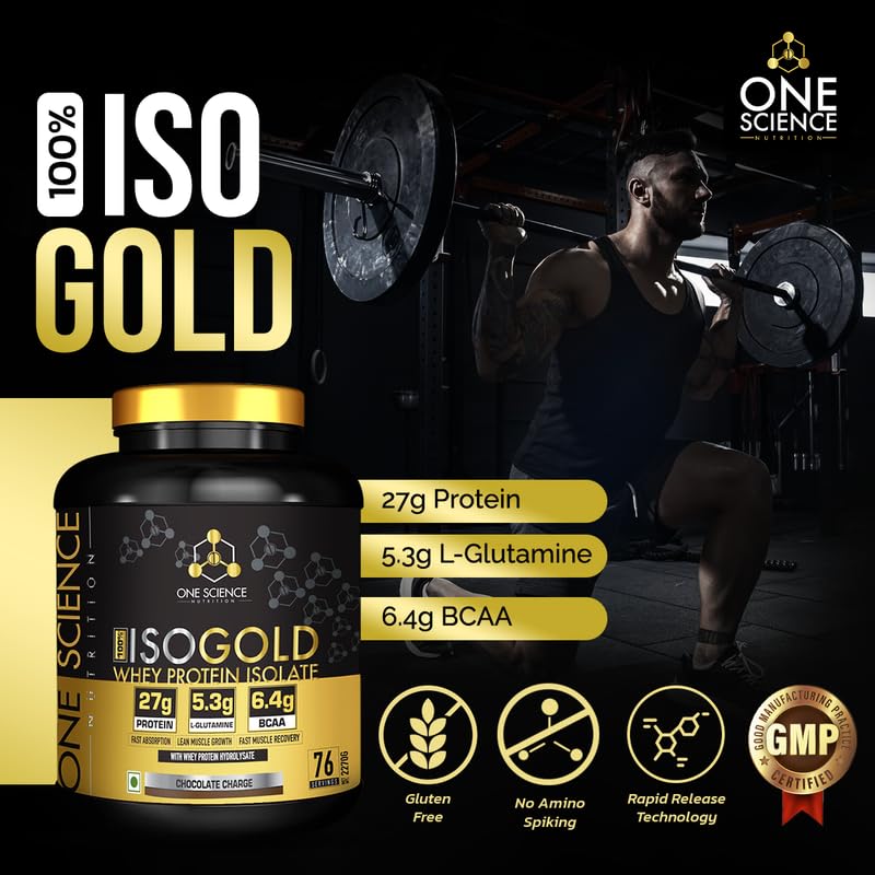 One Science Nutrition (OSN) 100% Iso Gold Whey Protein 5 lbs [Grass Fed Whey]- 27g Protein, 5.3g Glutamine, 6.4g BCAA