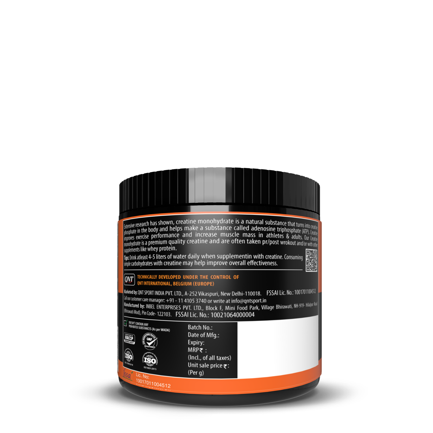 QNT | CREATINE MONOHYDRATE POWDER | 90 G