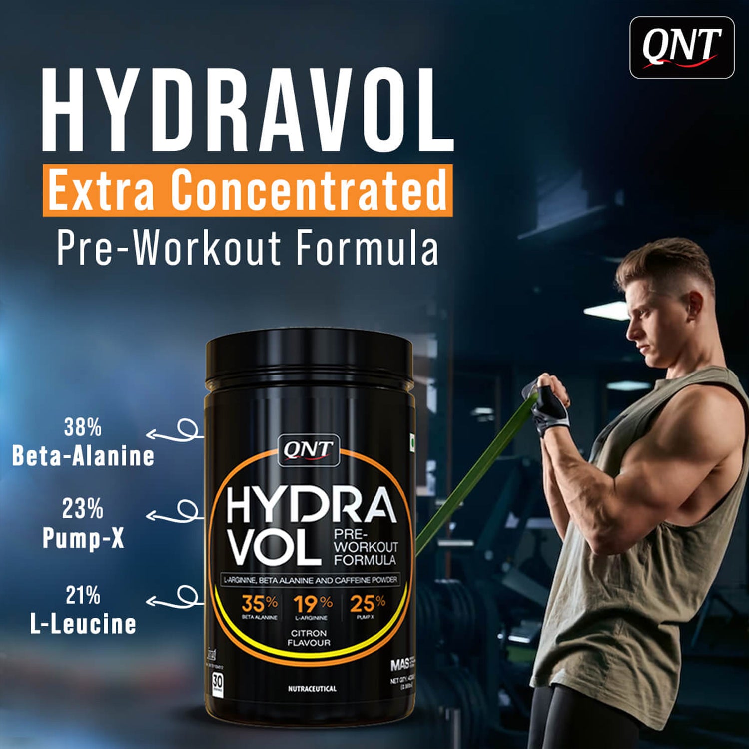 QNT | HYDRAVOL PRE WORKOUT POWDER | 400 G