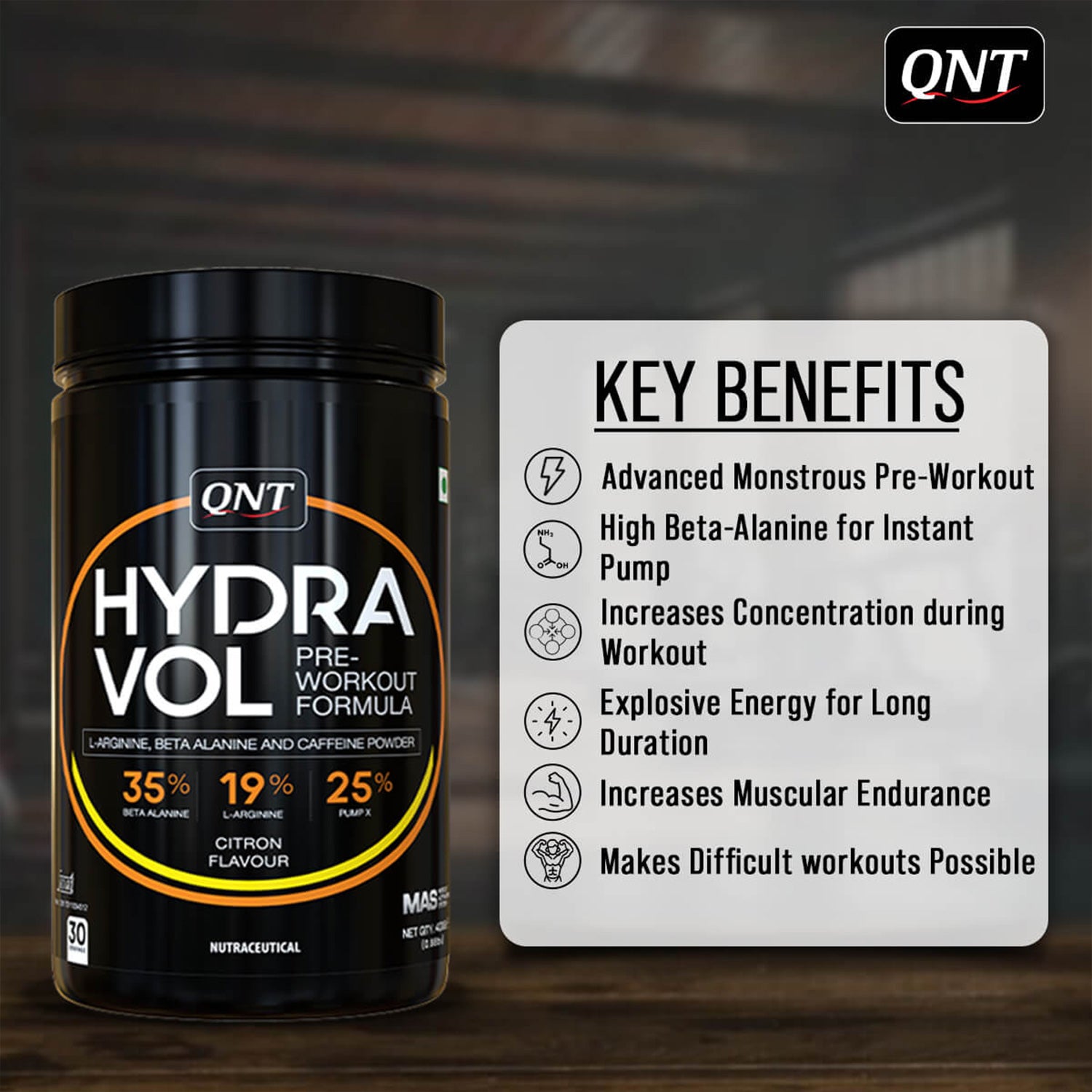 QNT | HYDRAVOL PRE WORKOUT POWDER | 400 G