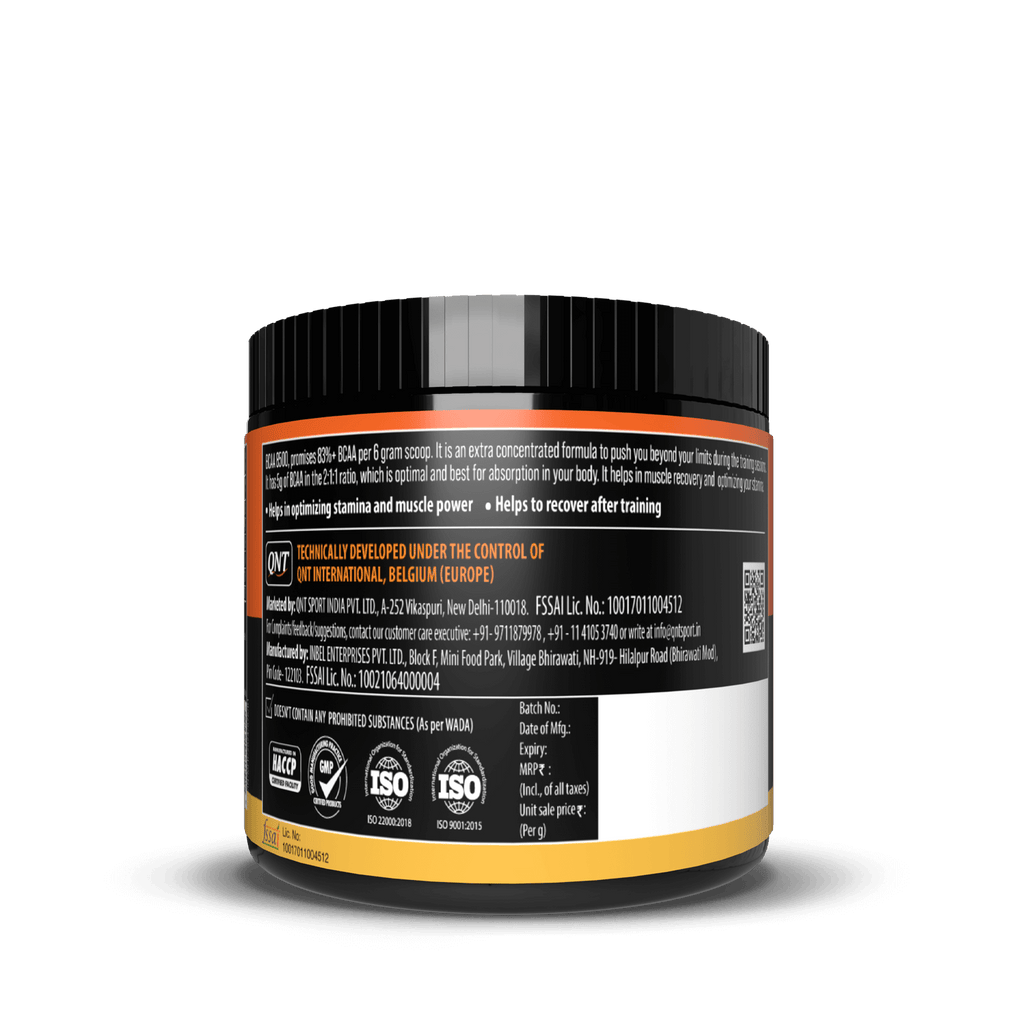 QNT | BCAA 8500 | ESSENTIAL AMINO ACIDS FOR MUSCLE RECOVERY | 180 GM