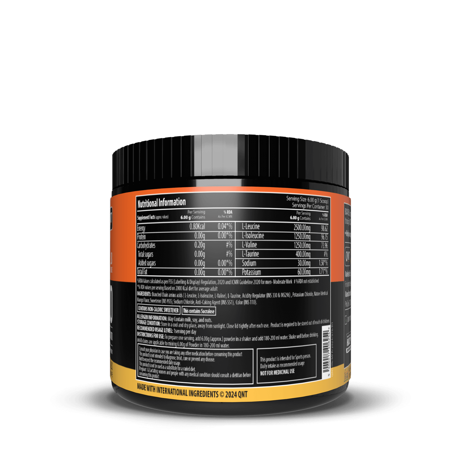 QNT | BCAA 8500 | ESSENTIAL AMINO ACIDS FOR MUSCLE RECOVERY | 180 GM