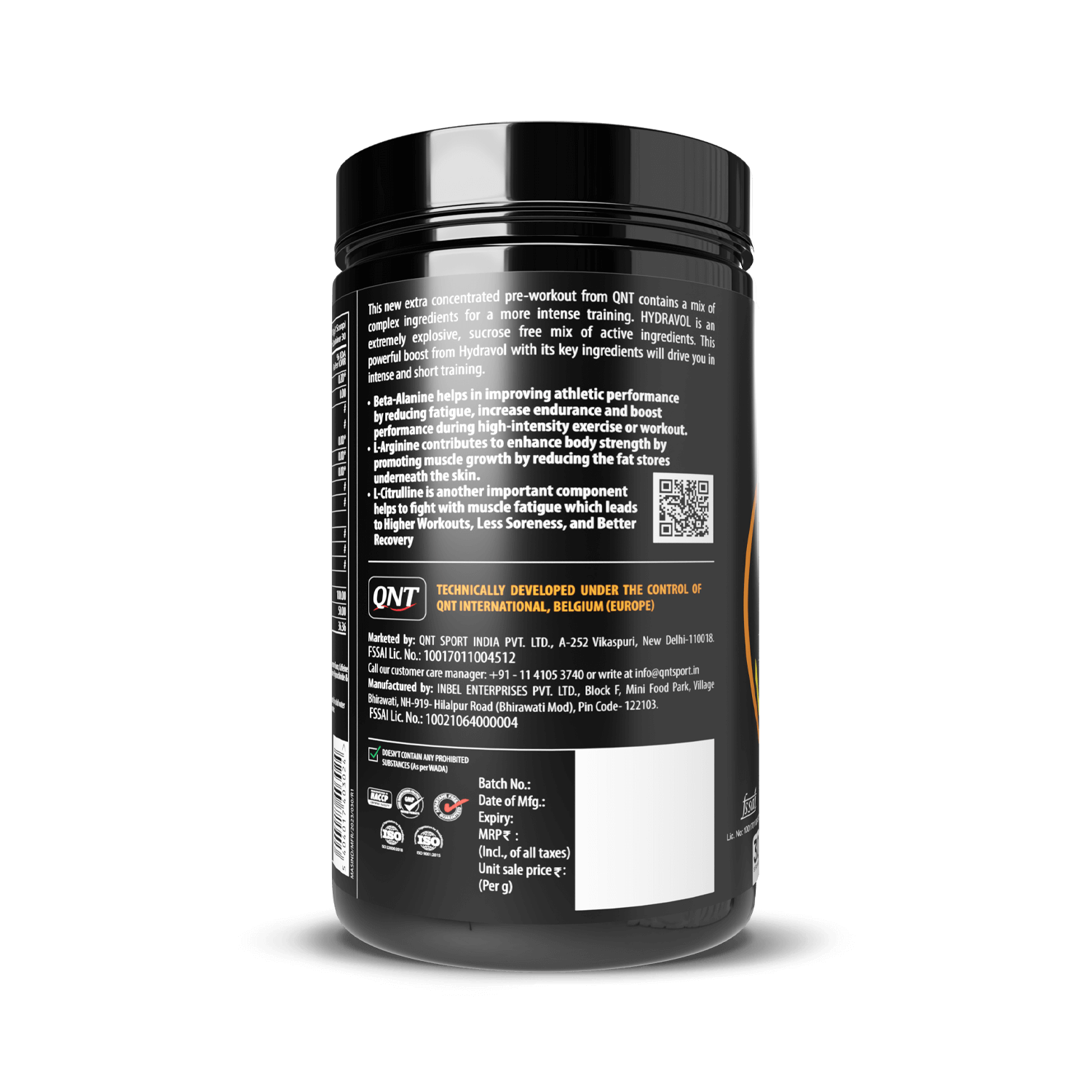 QNT | HYDRAVOL PRE WORKOUT POWDER | 400 G