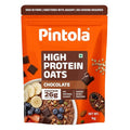 PINTOLA 26g High Protein Oats, Dark Chocolate, No Refined Sugar, with Almonds, Raisins, Pumpkin & Chia Seeds, 9.6g Fibre, Rolled Oats for Weight Loss, Breakfast Cereals | Gluten Free
