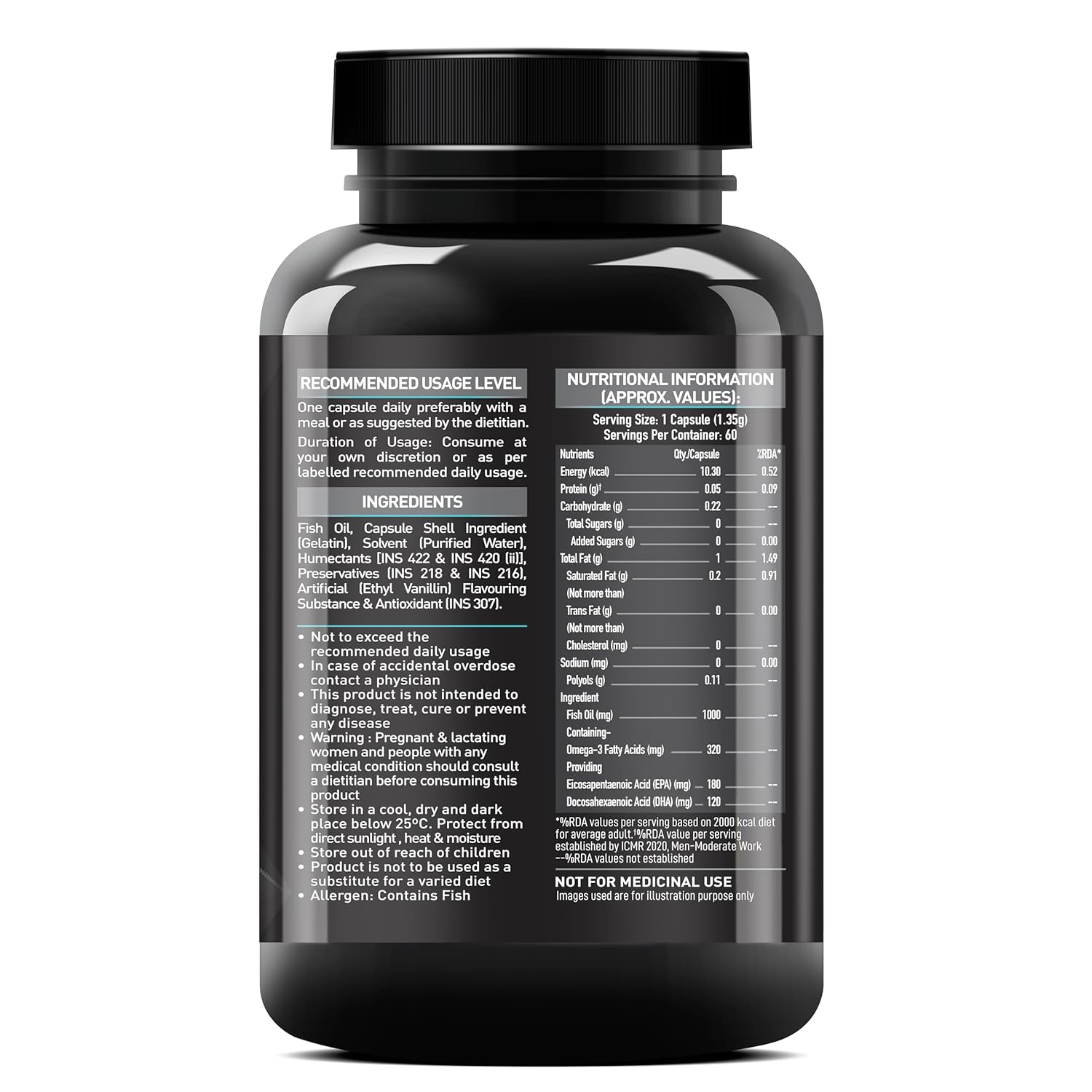 MuscleBlaze Omega 3 Fish Oil (1000 mg) with 180mg EPA and 120mg DHA
