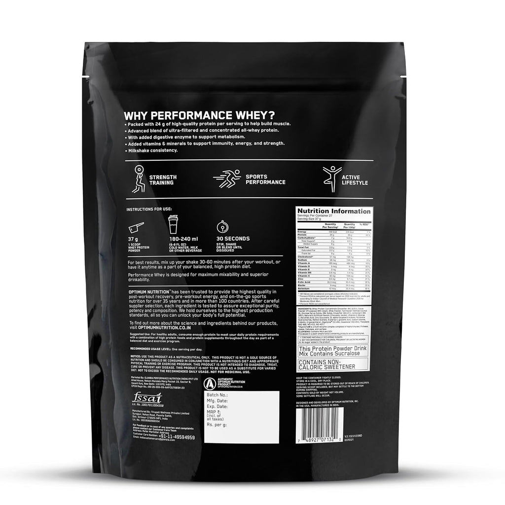 OPTIMUM NUTRITION | Performance Whey Protein Powder