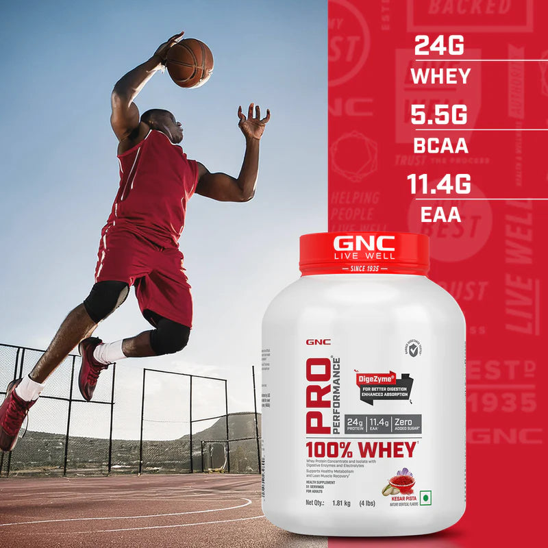 GNC 100% Whey Protein Faster Recovery & Lean Muscle Gains | Informed Choice Certified