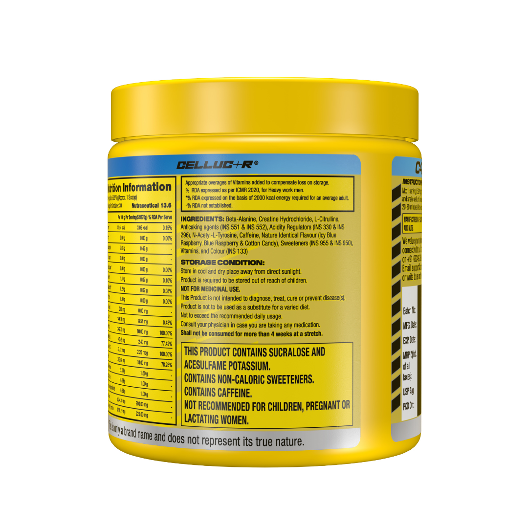 C4 ORIGINAL PRE WORKOUT ICY BLUE RASPBERRY 30 SERVING - 178GM