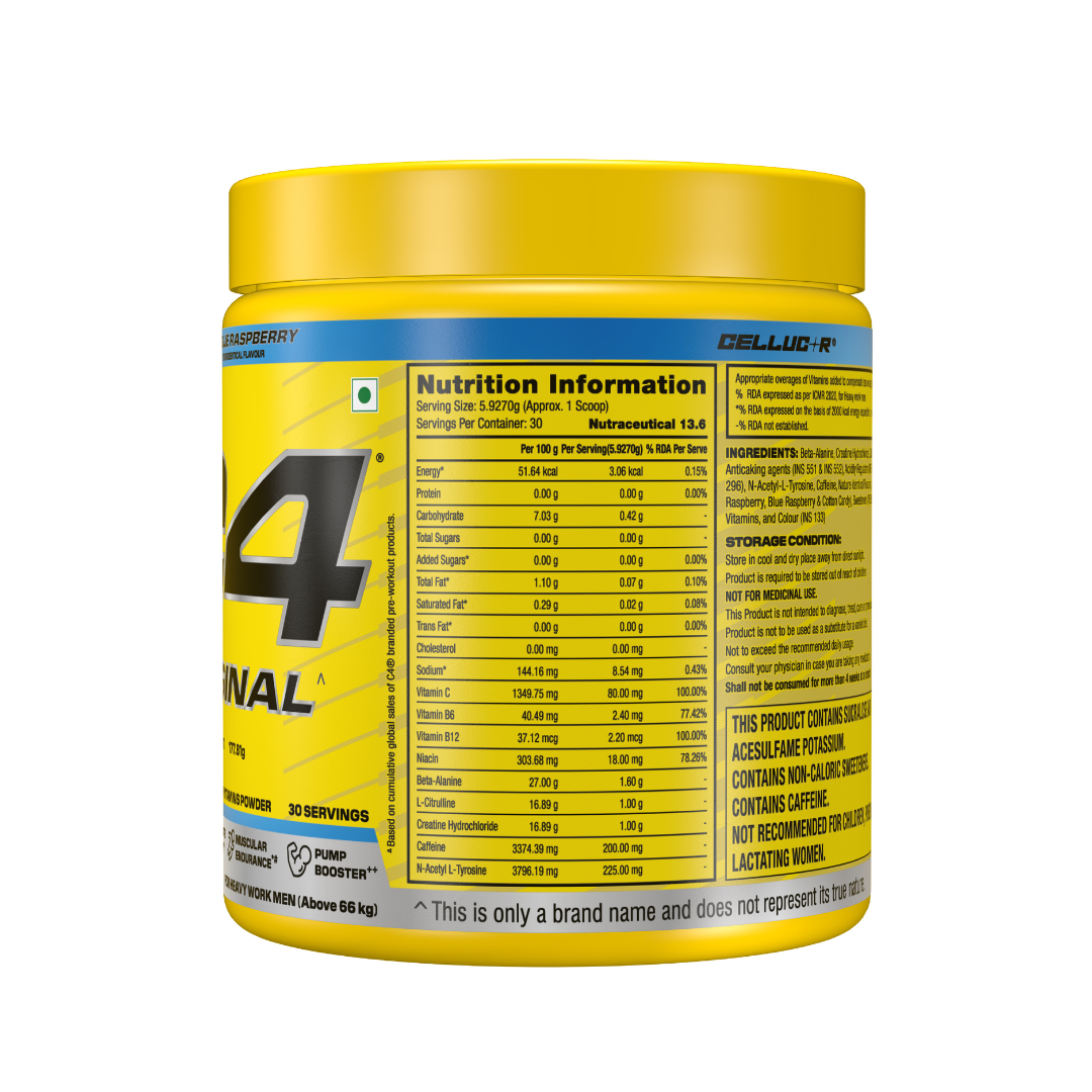 C4 ORIGINAL PRE WORKOUT ICY BLUE RASPBERRY 30 SERVING - 178GM