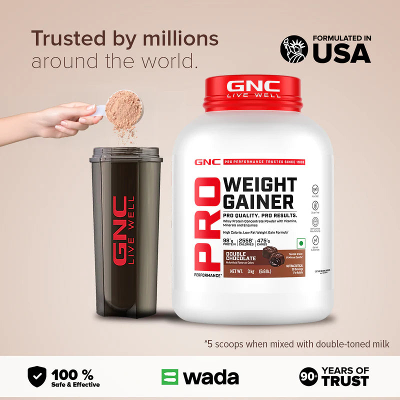 GNC Pro Performance Weight Gainer High-Calorie, Low-Fat Formula For Healthy Body Gains