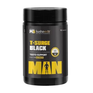 MuscleBlaze Koshaveda T-Surge Black (90 Tablets) | Testosterone Booster for Men | With 12 Ayurvedic Herbs – Ashwagandha, Shilajit, Safed Musli, & Gokhru | For Strength, Stamina & Endurance