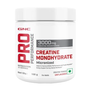 GNC Pro Performance Pure Micronized Creatine Monohydrate | 100 gm | 33 Serving | Instantized | Fuels Muscles