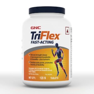 GNC TriFlex Fast Acting | 120 Caplets | 7X Better Joint Health | Soothes Painful Joints | Relieves Stiffness | Provides Mobility Support | Formulated In USA | Contains Glucosamine & Chondroitin