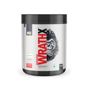 MuscleBlaze Pre Workout WrathX with Creapure®, enXtra, & BioPerine (Fruit Fury, 30 Servings, 300g)