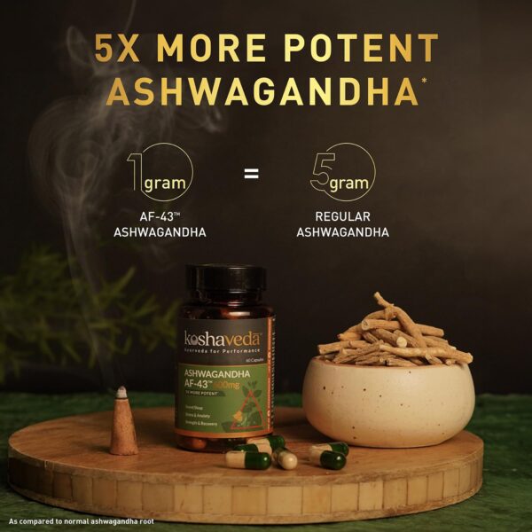 Koshaveda Ashwagandha AF-43™ 600mg by MuscleBlaze | 60 Capsules | - Image 4