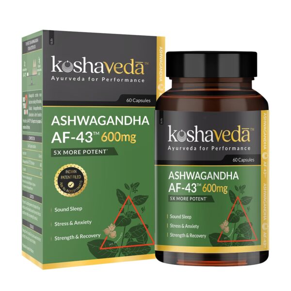 Koshaveda Ashwagandha AF-43™ 600mg by MuscleBlaze | 60 Capsules |