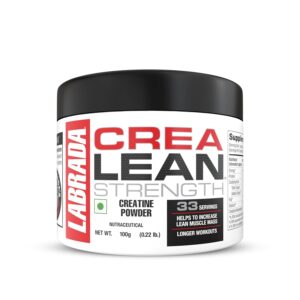 Labrada CreaLean Strength Creatine Powder | 100gms (0.22lbs) 33 Servings | 3g Creatine Monohydrate | Unflavored | Muscle Repair & Recovery | For Longer Workout