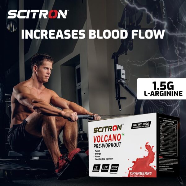 Scitron Volcano Pre Workout 300g - Cranberry - Image 3