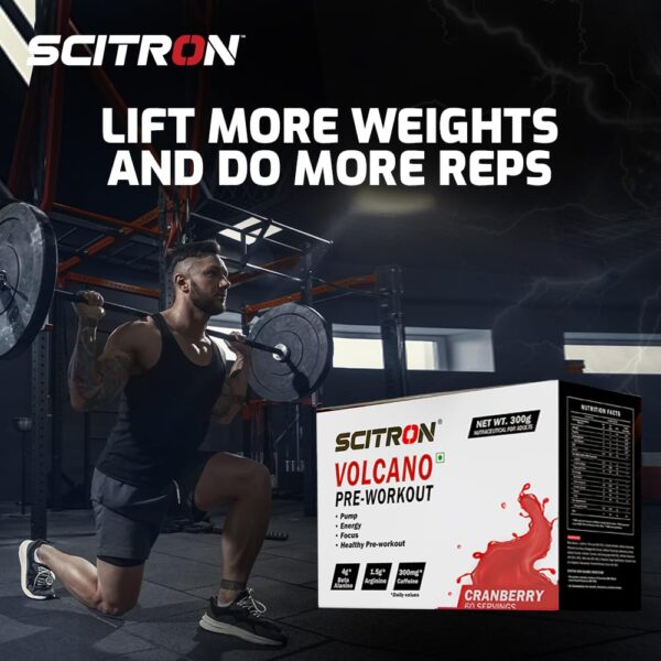 Scitron Volcano Pre Workout 300g - Cranberry - Image 2