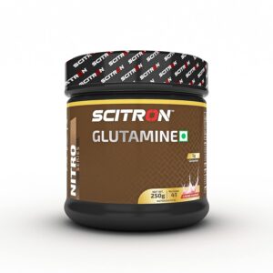 Scitron Nitro Series Glutamine 250g- Lychee Flavour | 5g Glutamine per Serving | Recovery & Muscle Support